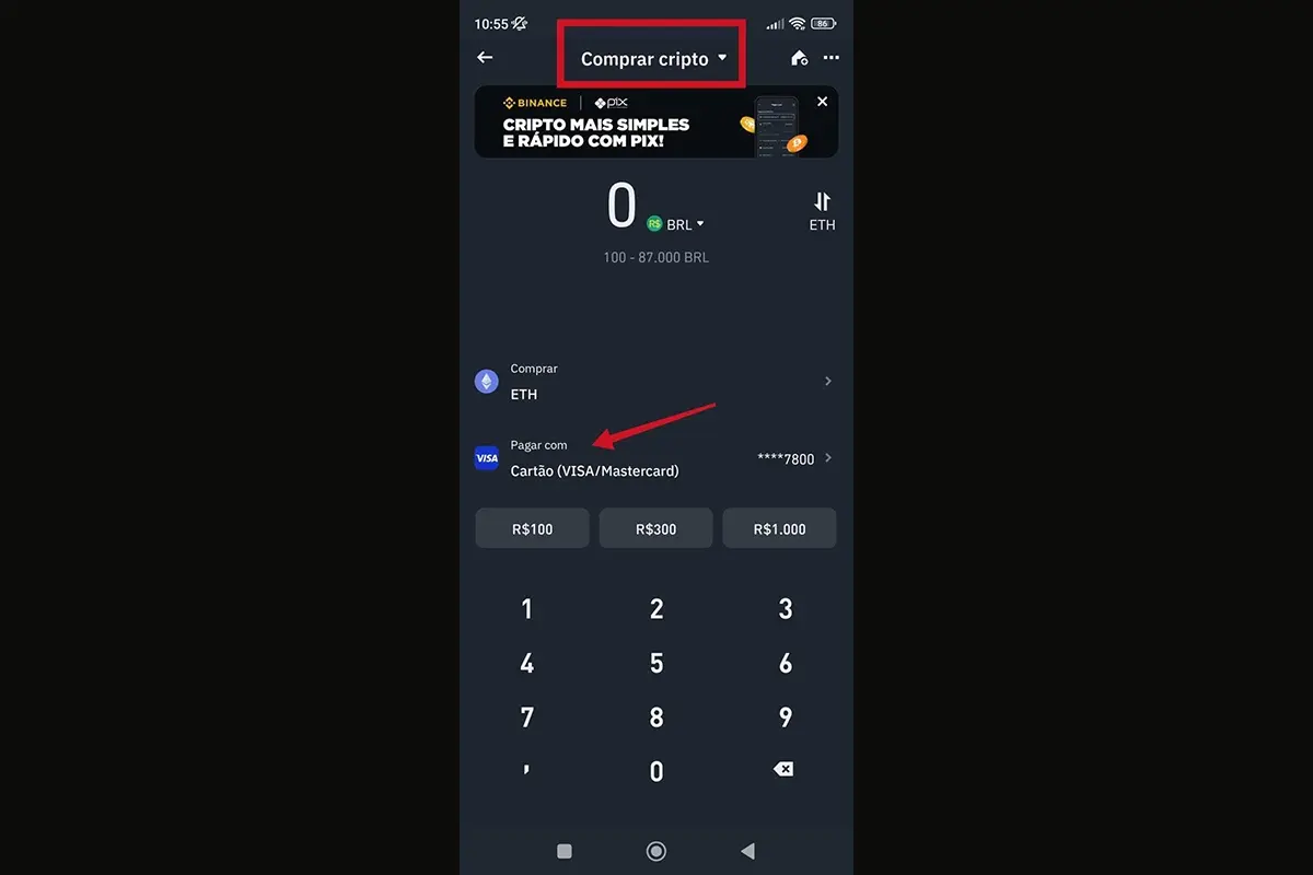 comprar ethereum: Binance cartão
