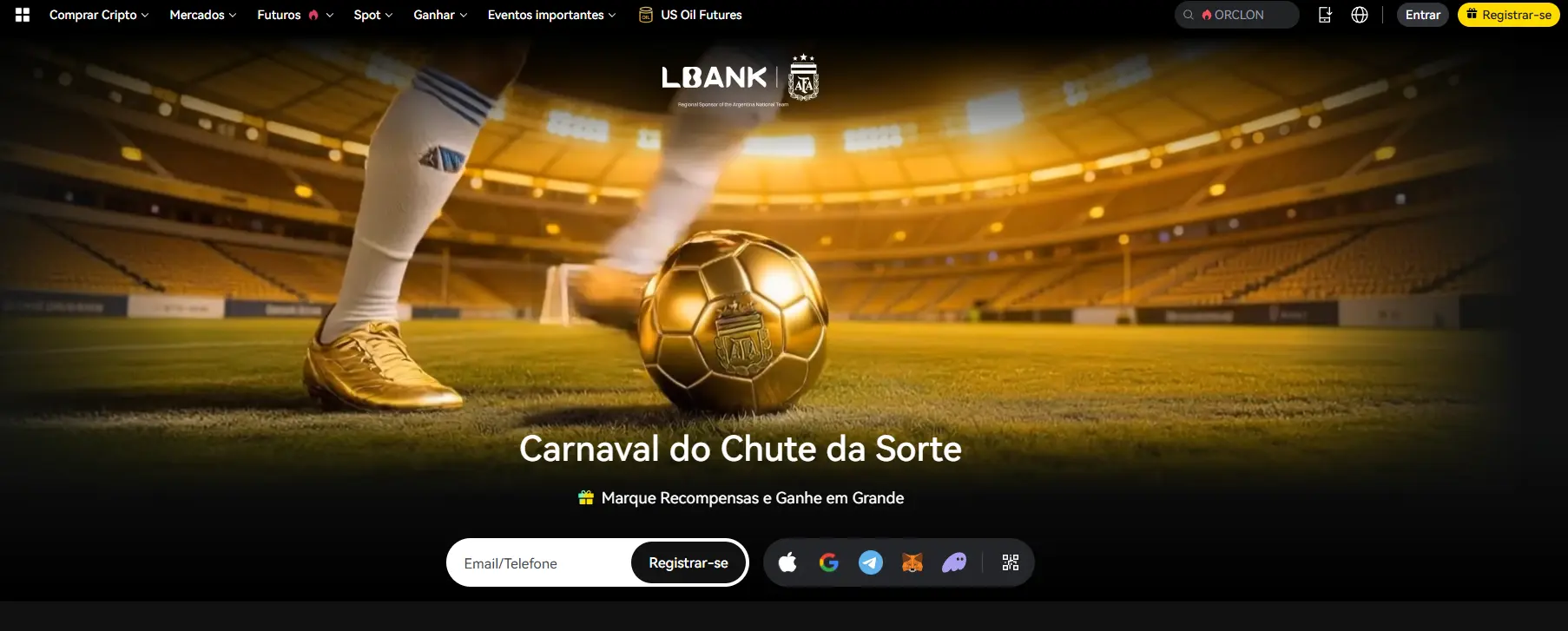 Página inicial do website da Lbank