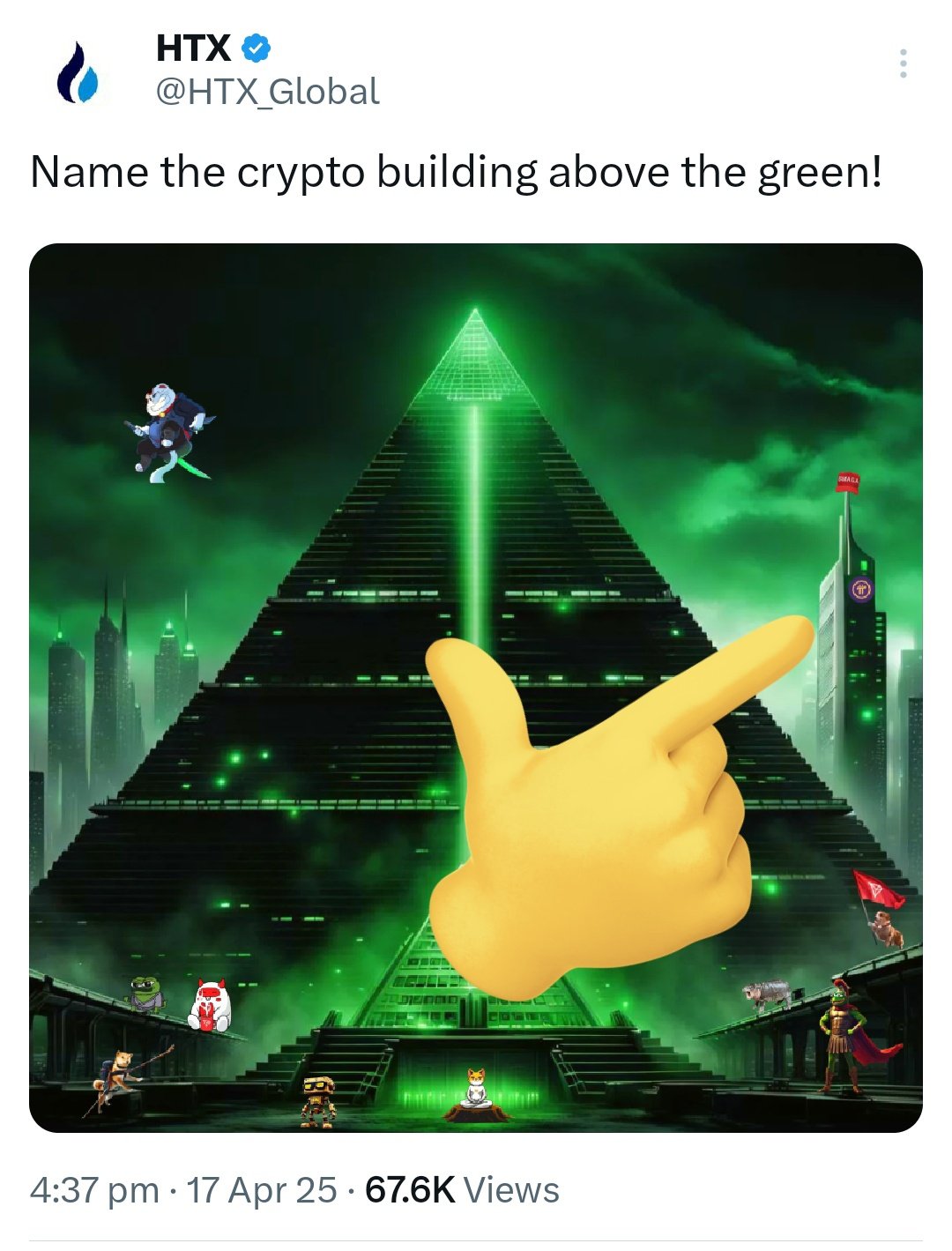 Imagem da publicação da HTX no X mostrando o logo da Pi Network junto a outros projetos cripto.