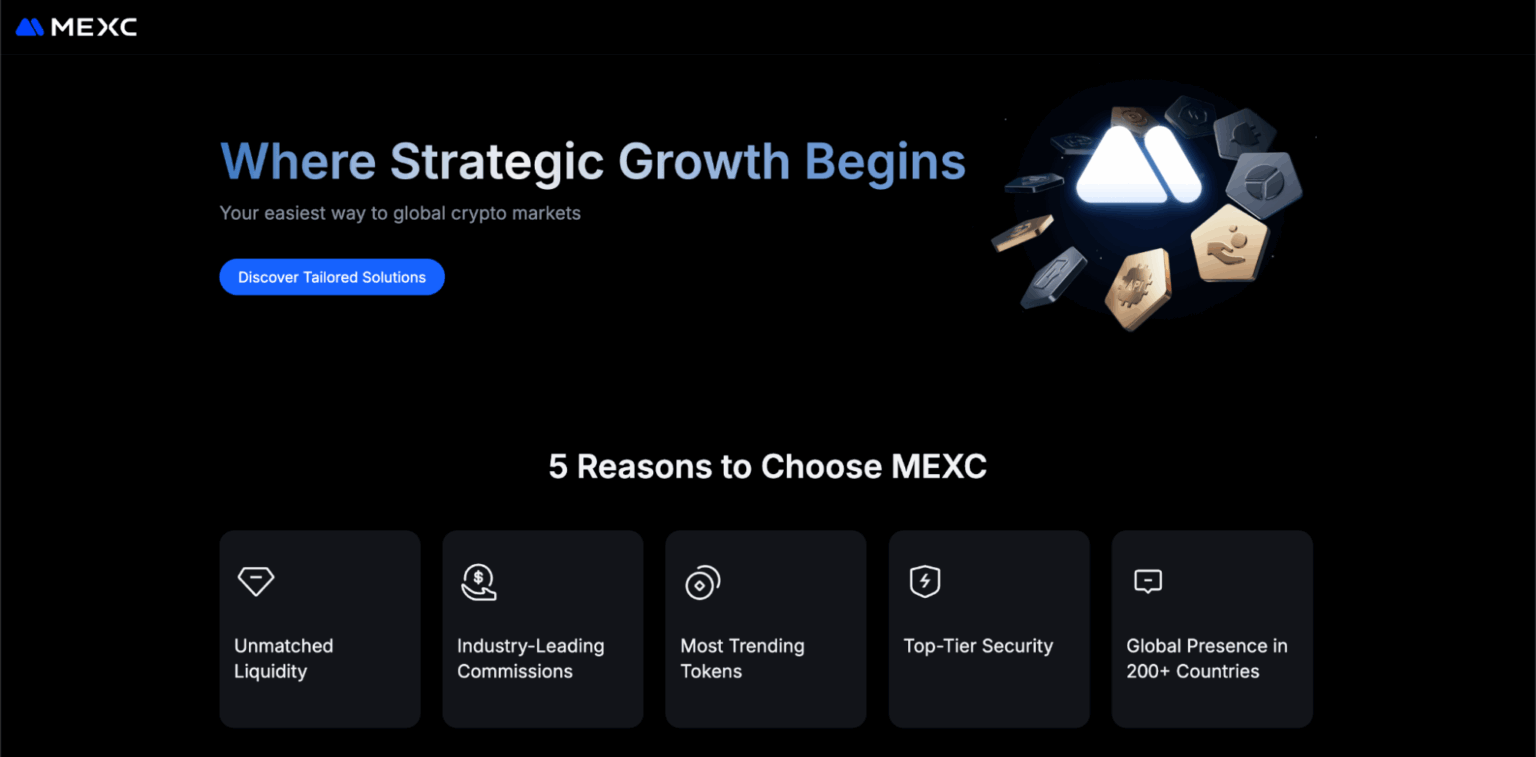 Tabela mostrando três níveis de market maker da MEXC (T1, T2, T3) com taxas maker negativas