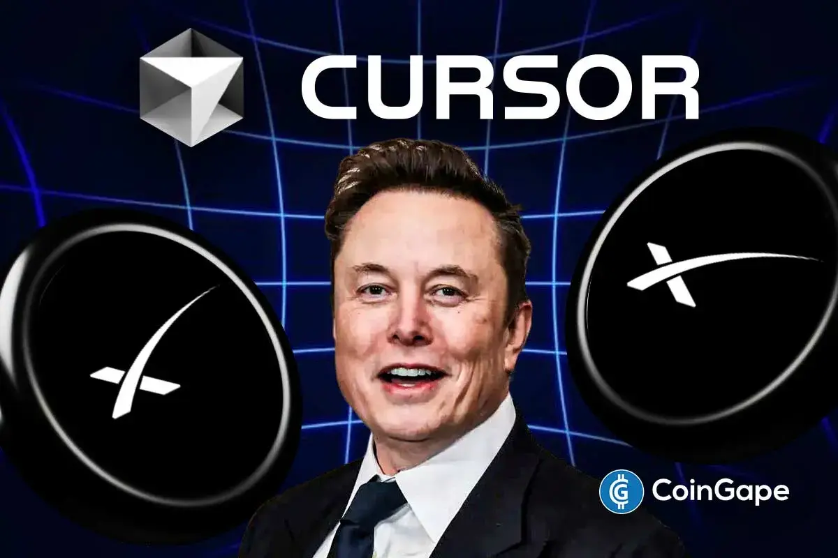 Montagem com Elon Musk ao centro, logotipo do Cursor ao fundo e símbolos da SpaceX.